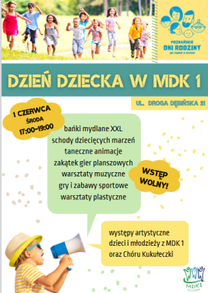 Międzynarodowy Dzień Dziecka w MDK 1 - plakat